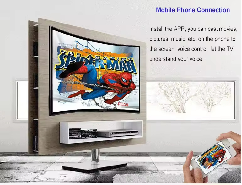 85-дюймовый изогнутый безрамочный Smart TV 4K
