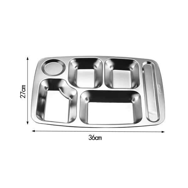 Versatile Stainless Steel Divided Serving Tray with Electroplated Finish