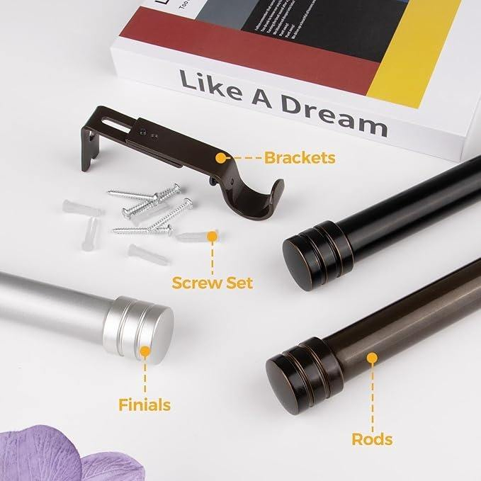 Direct Selling Curtain Accessories Rods Metal Connector Bracket Curtain Rod with Complete Set