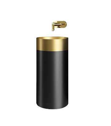 Light Luxury Luxury Two-Color Cylindrical Stainless Steel Creative Floor Wash Basin