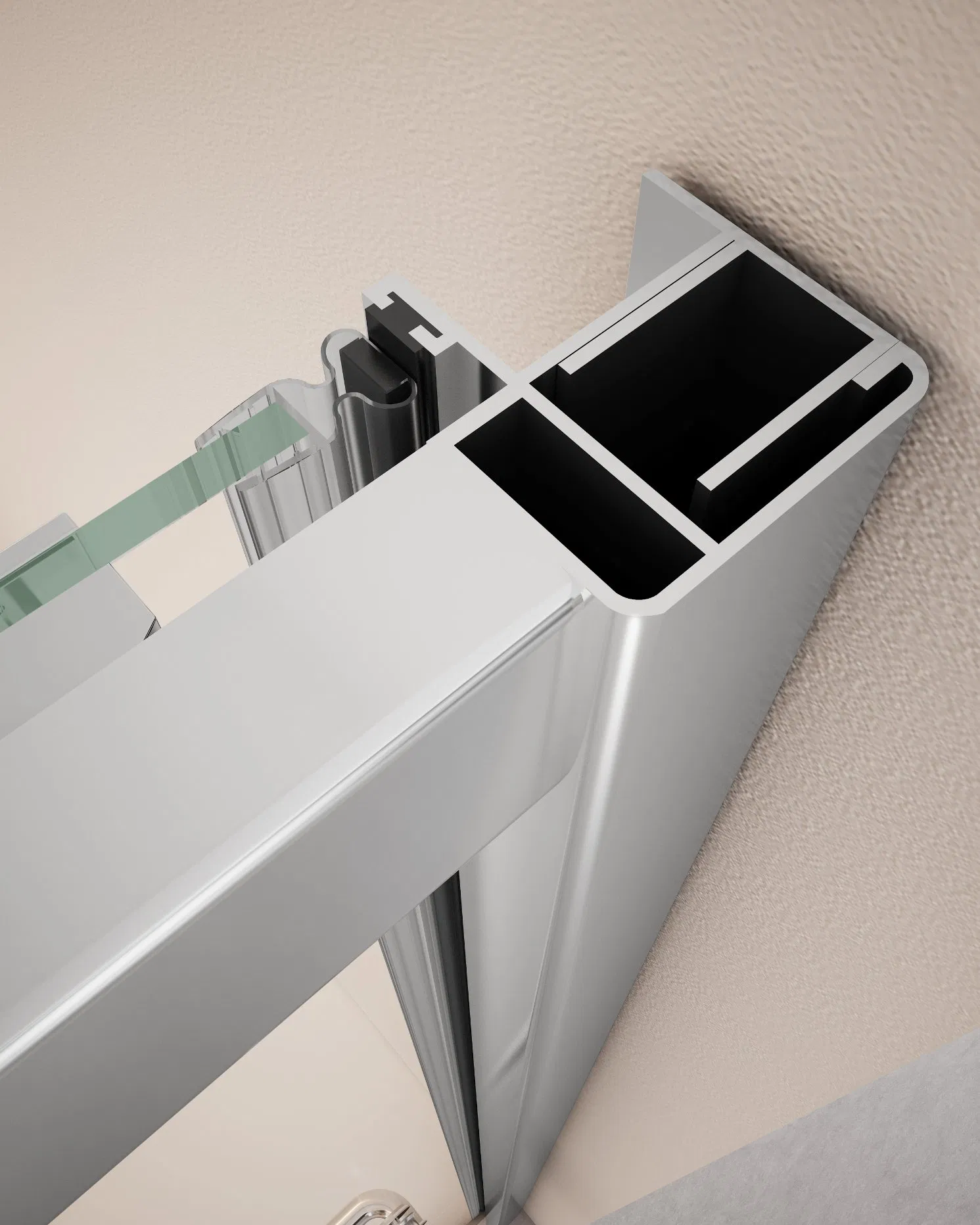 Apartment Bathroom Waterproof Rectangle Tempered Glass Metal Handle Prefabricated Shower Cubicle