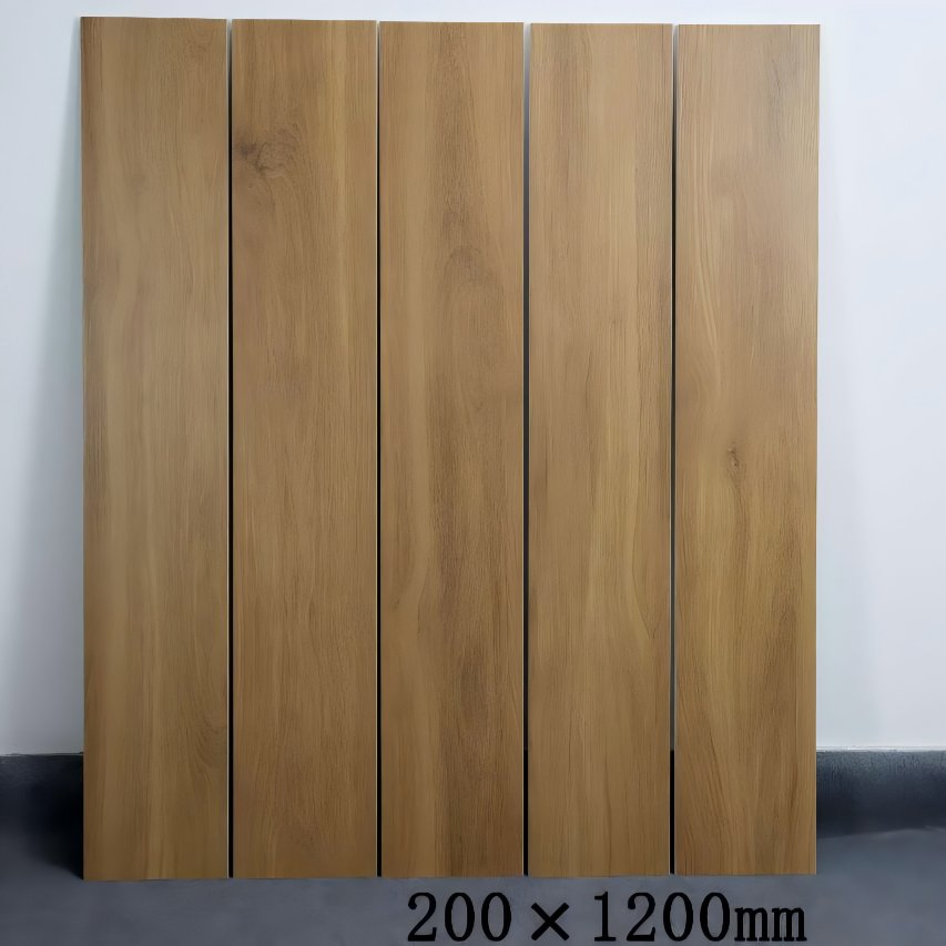 Керамическая плитка под дерево 200x1200 мм, темно-коричневая