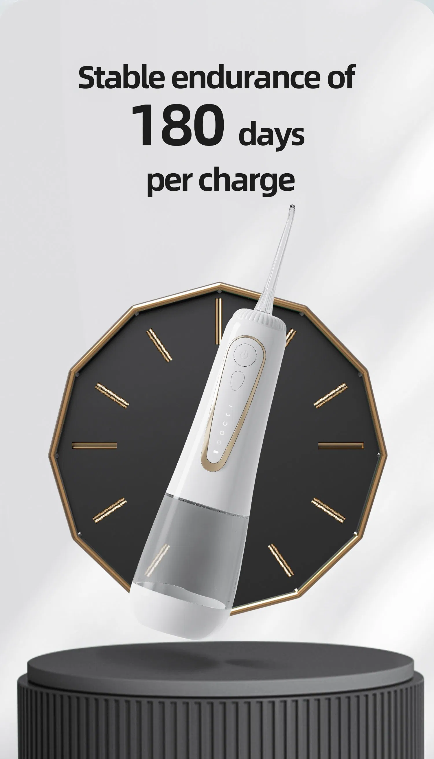 Water Dental Flosser with Ipx8 Waterproof Electric Water Flosser 340ml Capacity