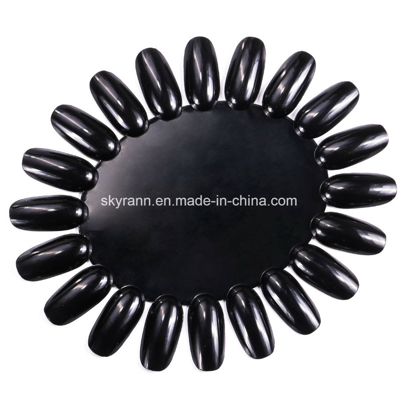 Transparent Natural Nail Tips Practice Manicure Tool Display 36 Tips Color Chart Practice Wheel Round Shape Nail Tips Practice Display