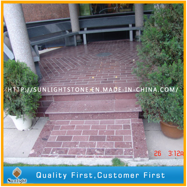 Natural Cheap Red Granite Mosaic Paver Stone for Garden and Park