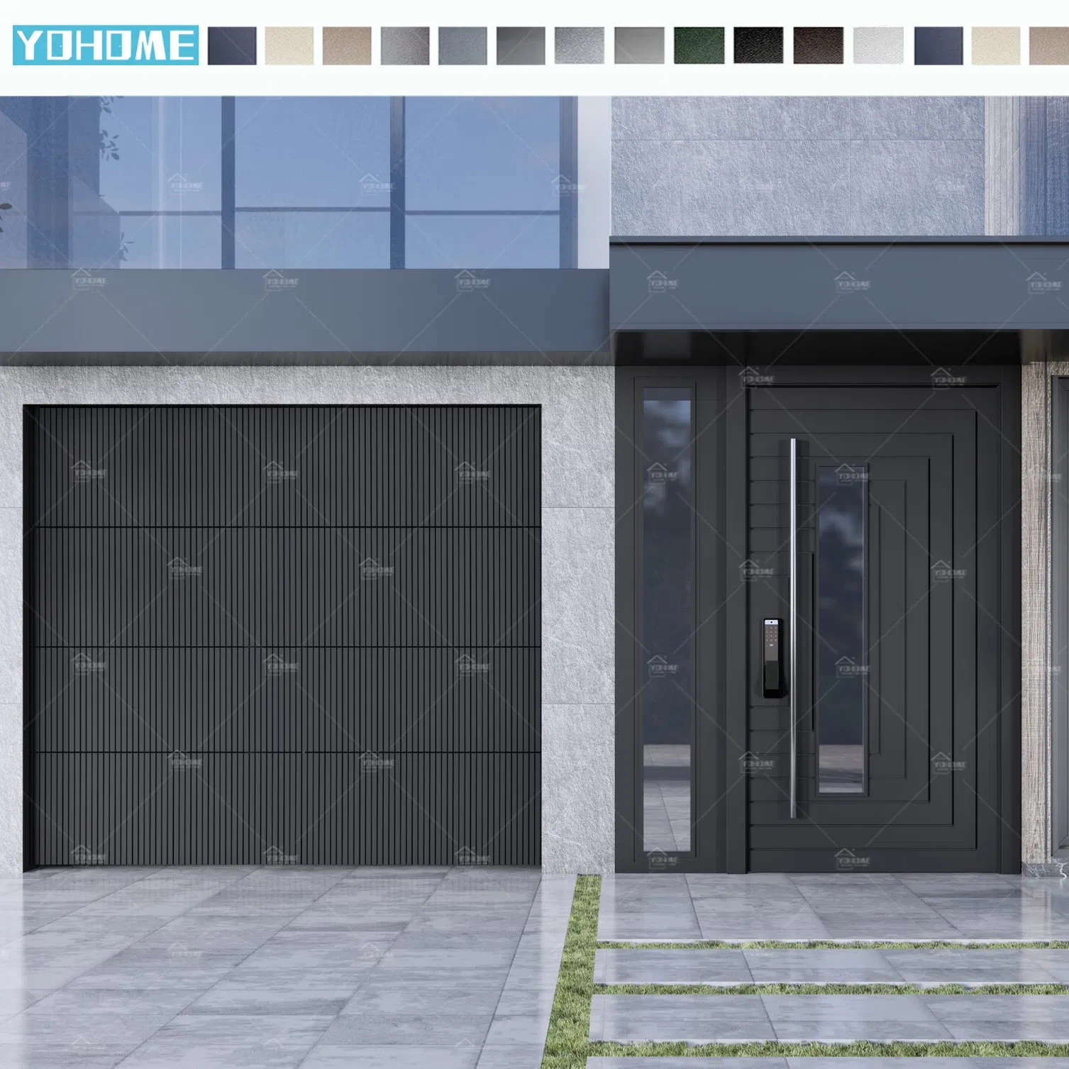 China Top Factory Villa Project Smart Remote Aluminum Sectional Security Garage Door