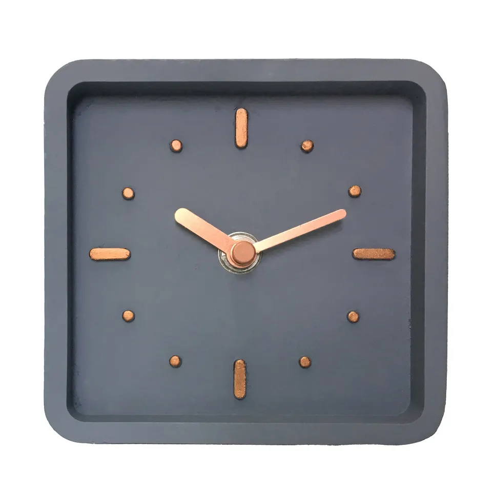 Modern Style Resin Clock Customized Color Resin Table Clock Square Design Decorative Resin Desk Clock