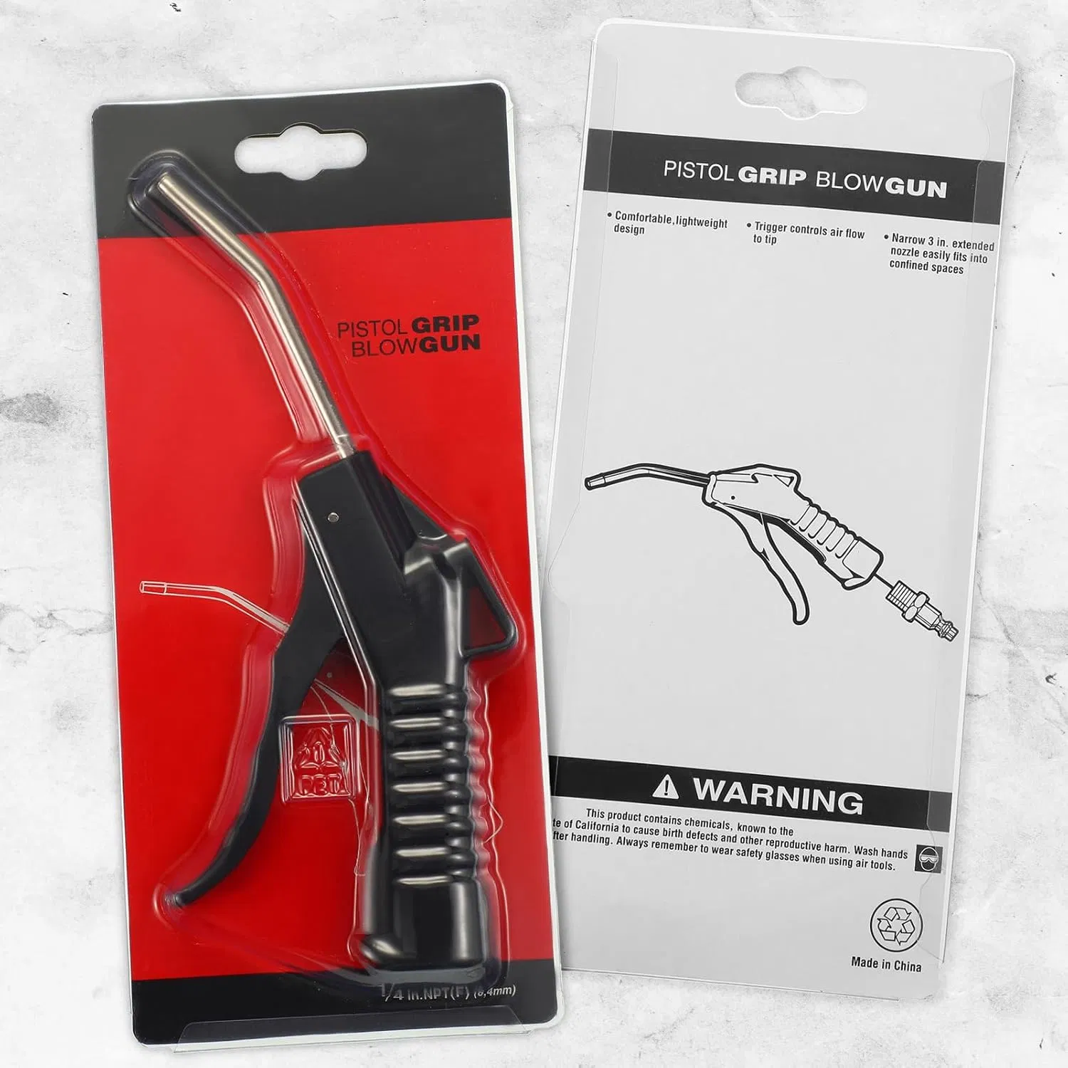 Electric Air Nozzle Blower Gun Pistol Grip Blowing Tool Compressor Accessories for Industrial Home Machinery (Black)