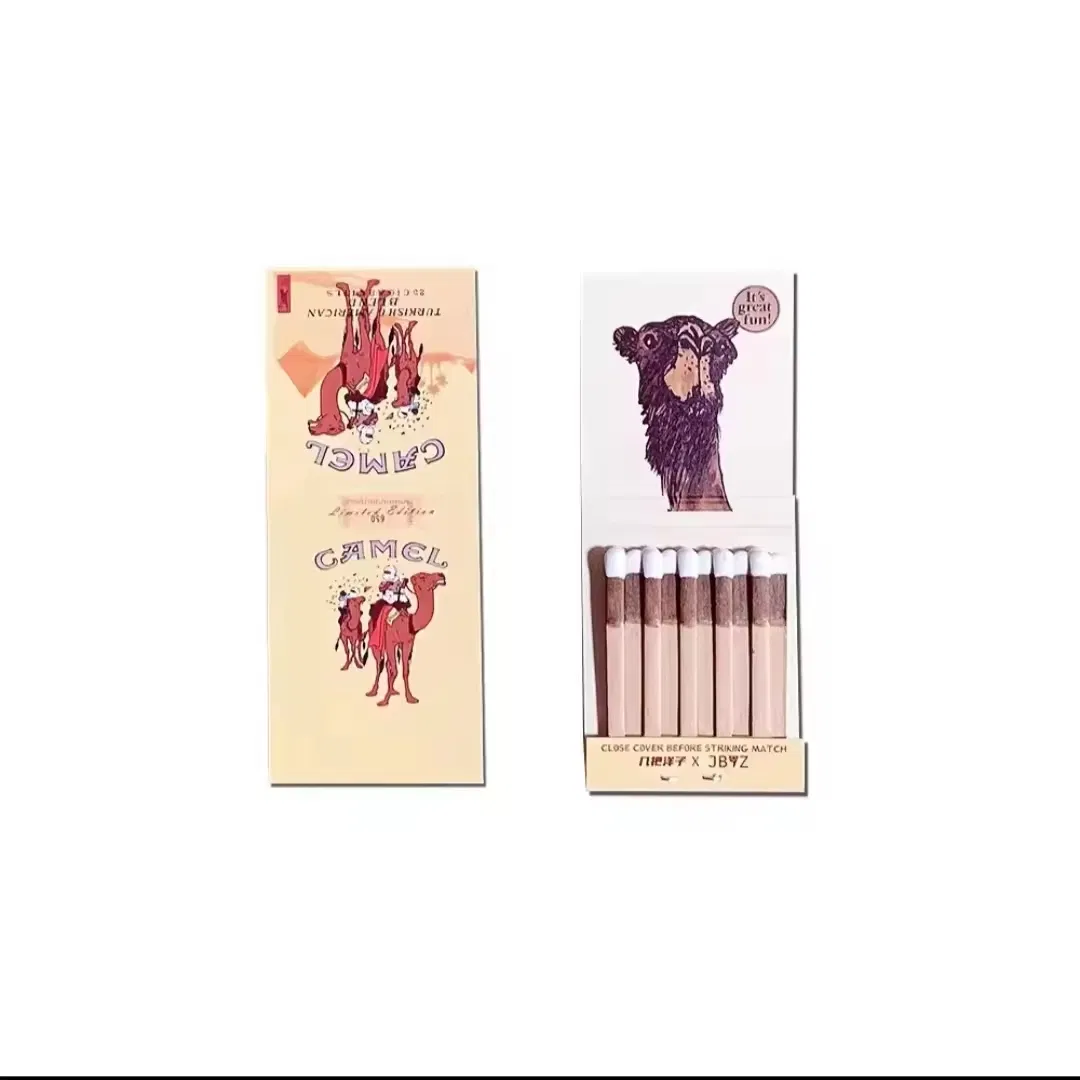 Elegant Printed Matches for Candle Luxury Wooden Stick Colorful Match Tip Packing Personalized Candle Matches Book