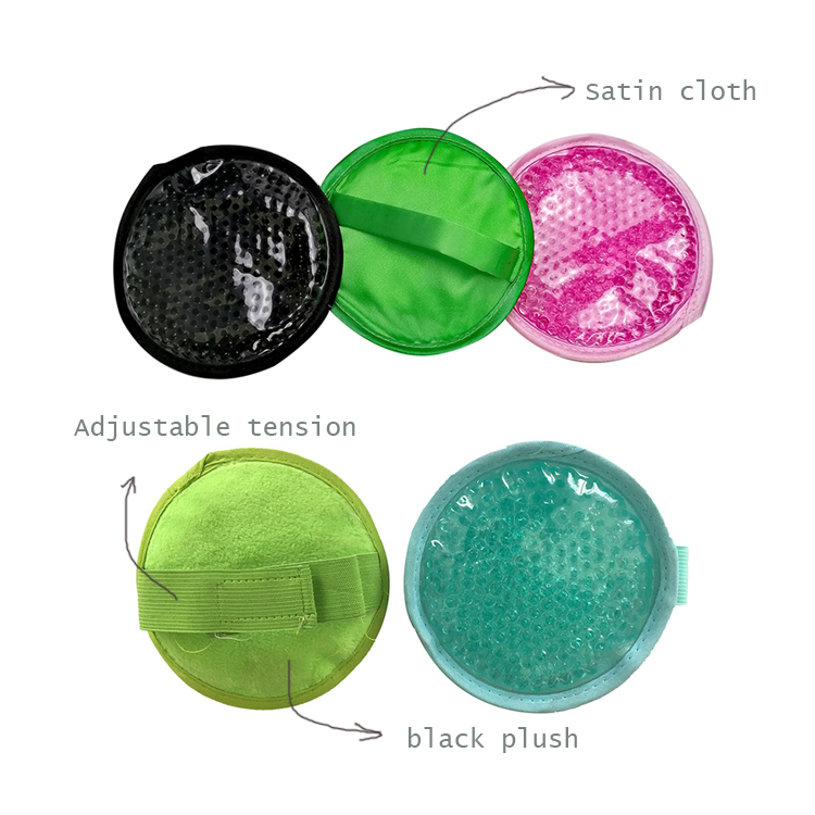 Circle Plush Cloth Reusable Gel Beads Hot Cold Pack Bag Ice Pack in Purple