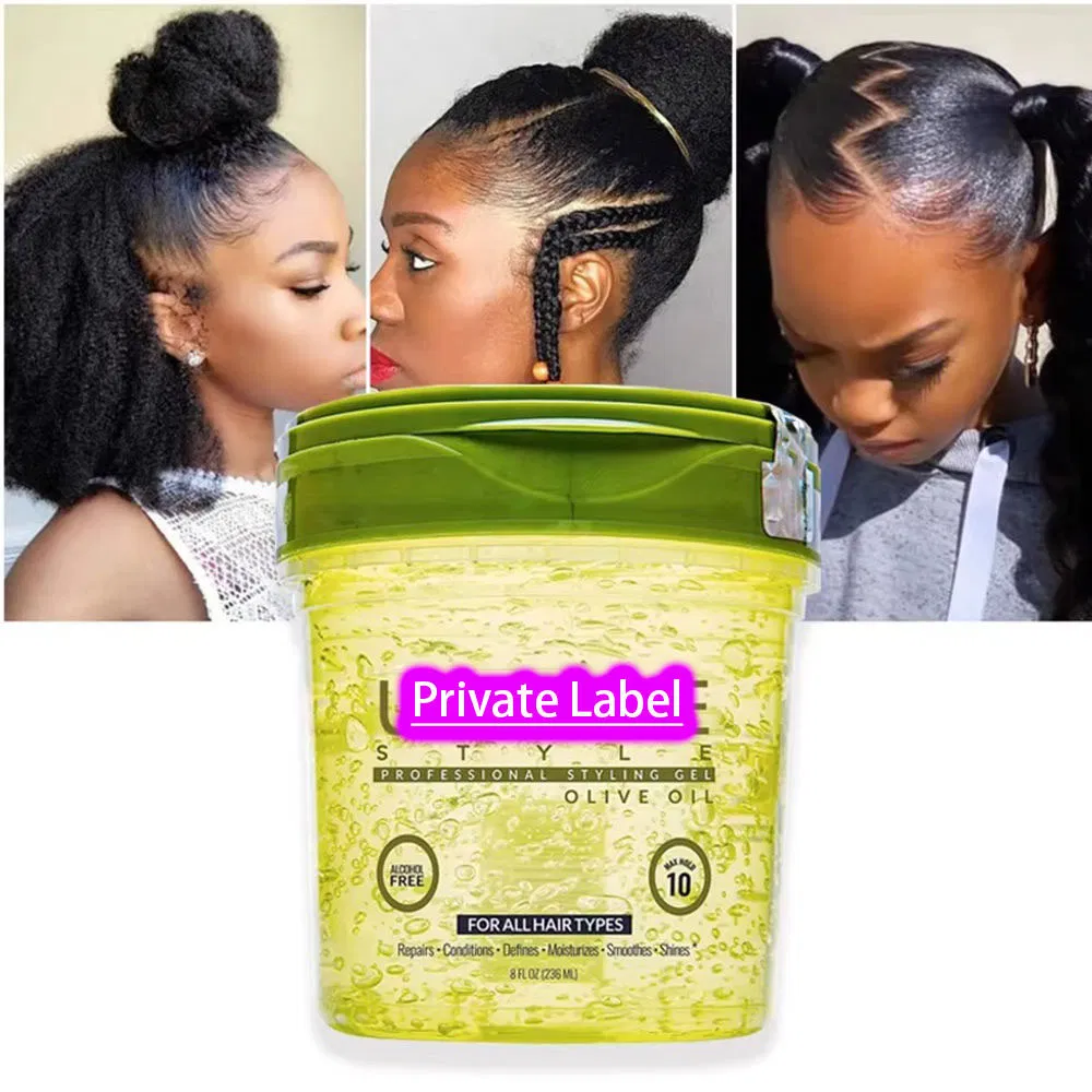 Hair Styling Waxes and Free Styling Gel with Olive Oil for Women Braiding Curly Gel Strong Hold Lock N Twist Slick Hair