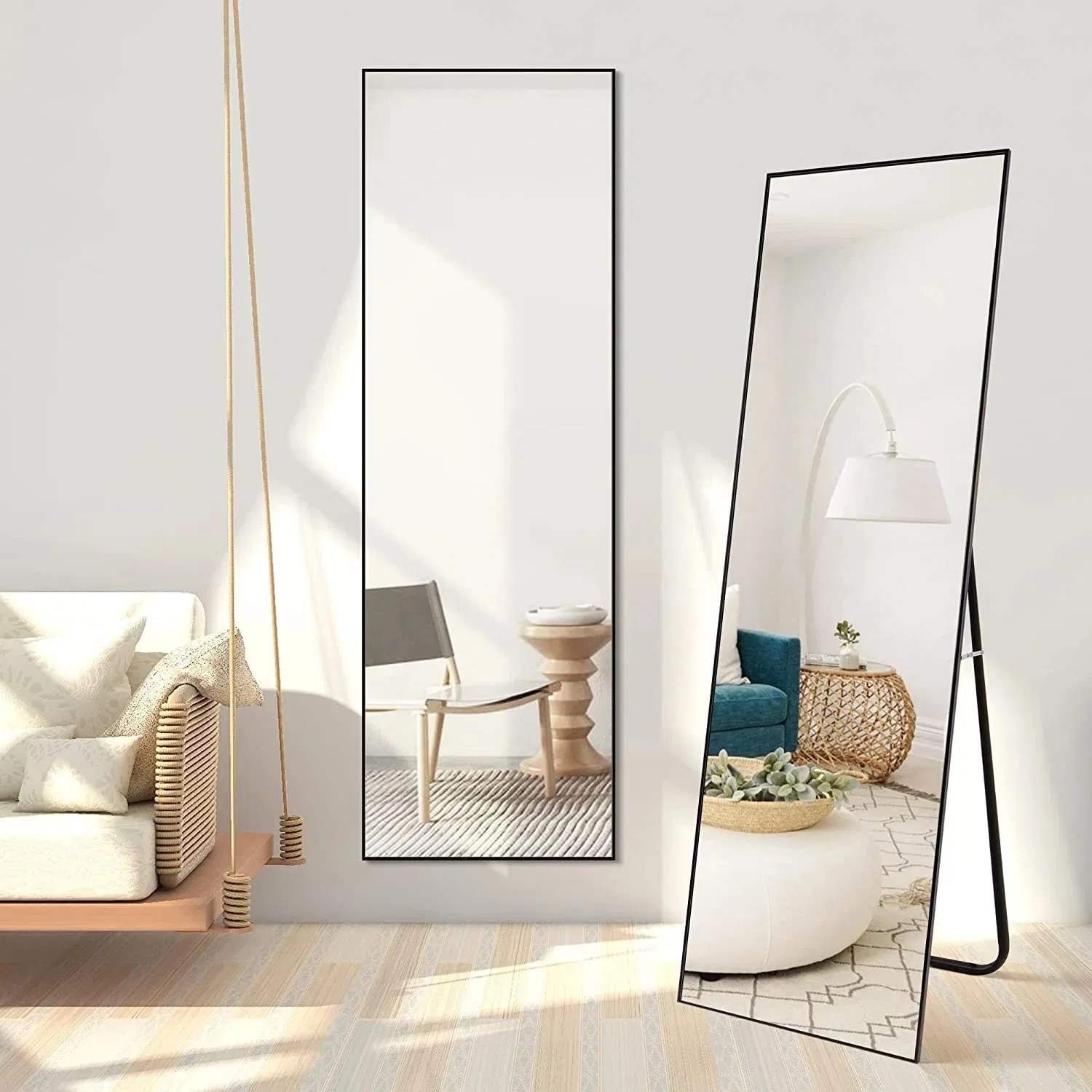 Home Decor Wholesale Factory Jinghu Bathroom Living Room Wall Furniture Metal Framed Floor Standing Full-Length Mirror