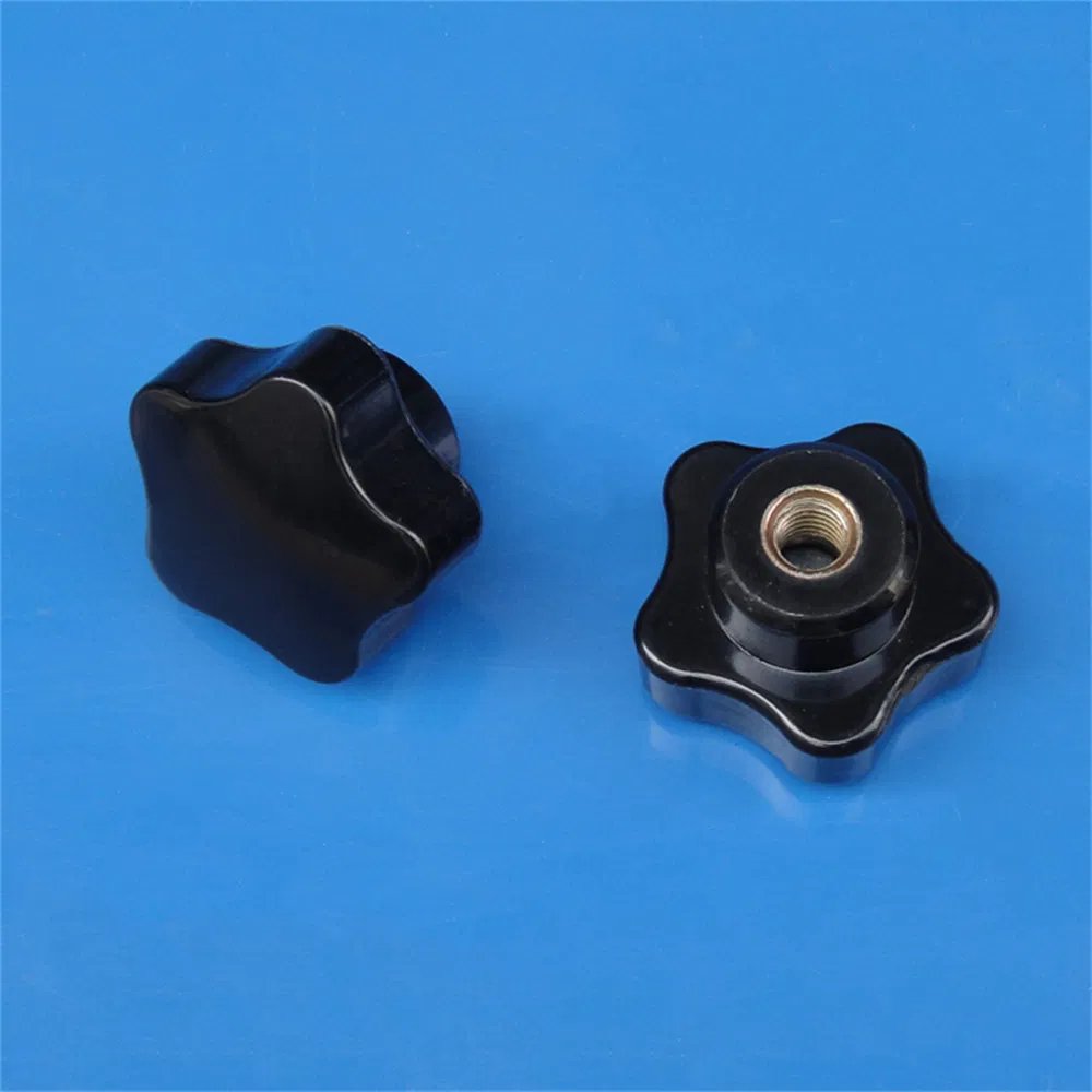 Star Knob Thread Insert Black Bakelite M6/M8 Female Handle