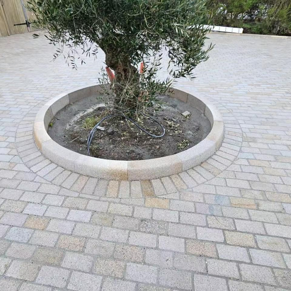 Low Price Anti-Slip Finish Yellow Beige Granite Paving Stone for Driving Way and Walking Way