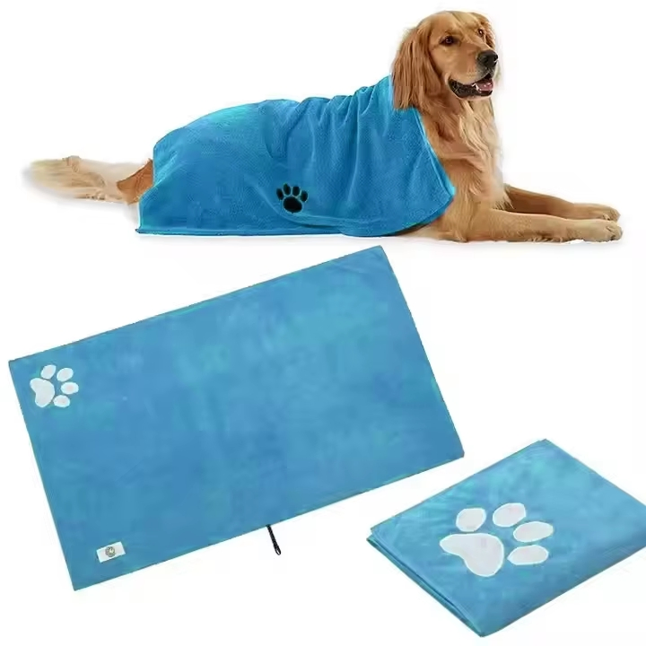Microfiber Pet Towel Thickened Non-Shedding Grooming Towel Absorbent Cleaning Bathing
