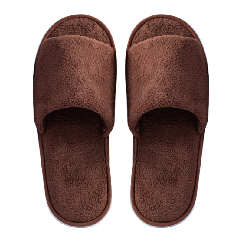 Disposable Customized Logo Hotel Amenities Set Cotton Slippers for Sap Home Eco-Friendly EVA Sole
