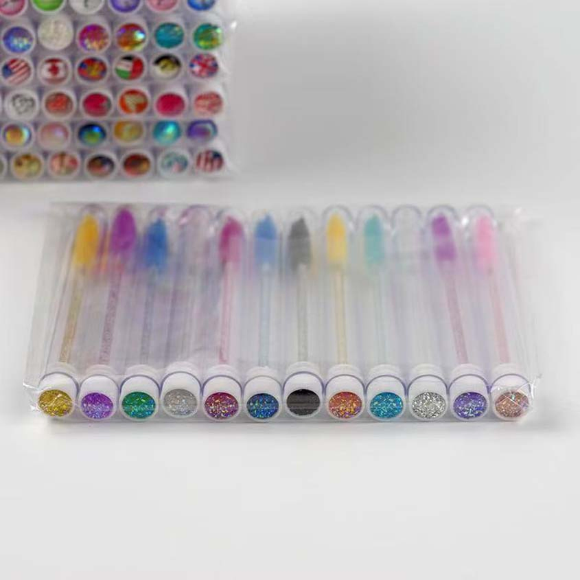 Dust-Proof Eyelash Brush Tube Reusable Eyelashes Extension Tools Mascara Wand Case Replaceable Crystal Makeup Brushes Applicator