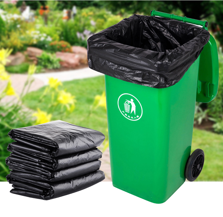 PE Heavy Duty Thickened White Black Plastic Waste Trash Bag Garbage Bag
