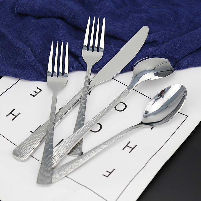 304 Stainless Steel Tableware with Hammer Pattern: Knives, Spoons, Forks