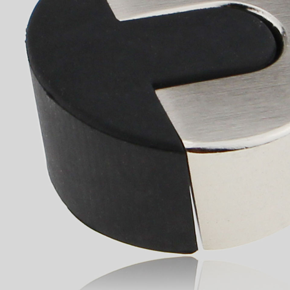 Stainless Steel Black Rubber Floor Mounted Door Stop Door Holder