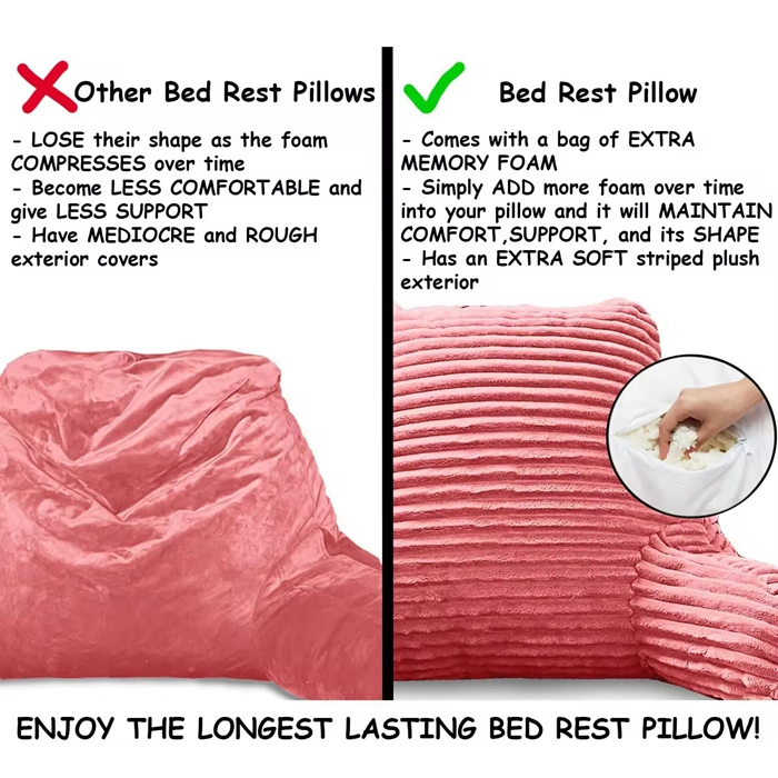 Sofa Floor Back Rest Sitting Reading TV Pillow in Bed with Arms for Kids & Adults