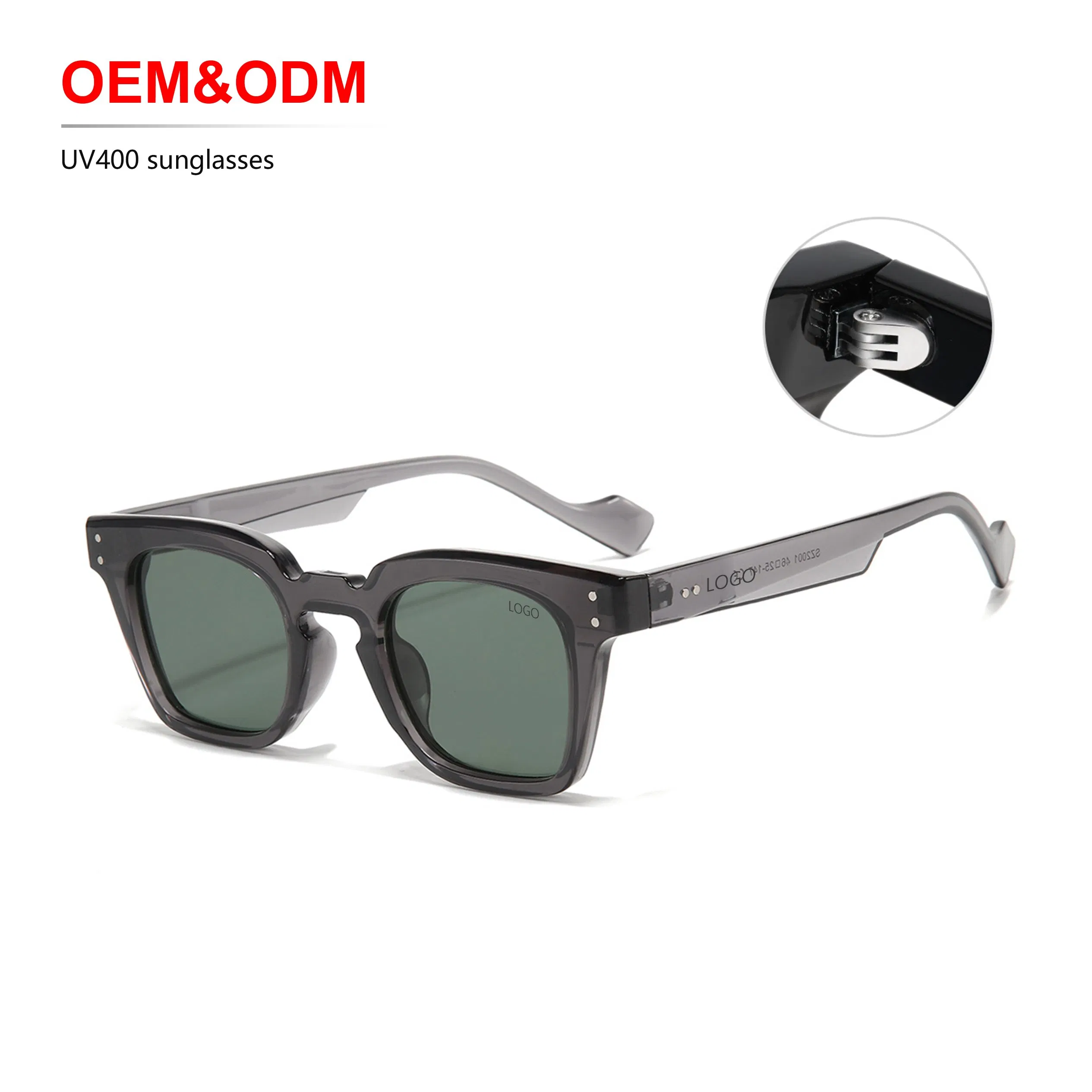 High Quality Eyeglass OEM Retro Square-Framed UV Protection Polarized Lenses Custom Sunglasses for Men and Women