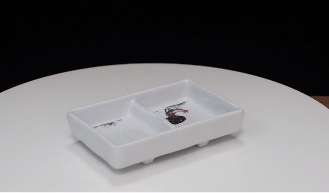 Wholesale Melamine Factory Direct Sale Best Price 2-Divided Sauce Dish