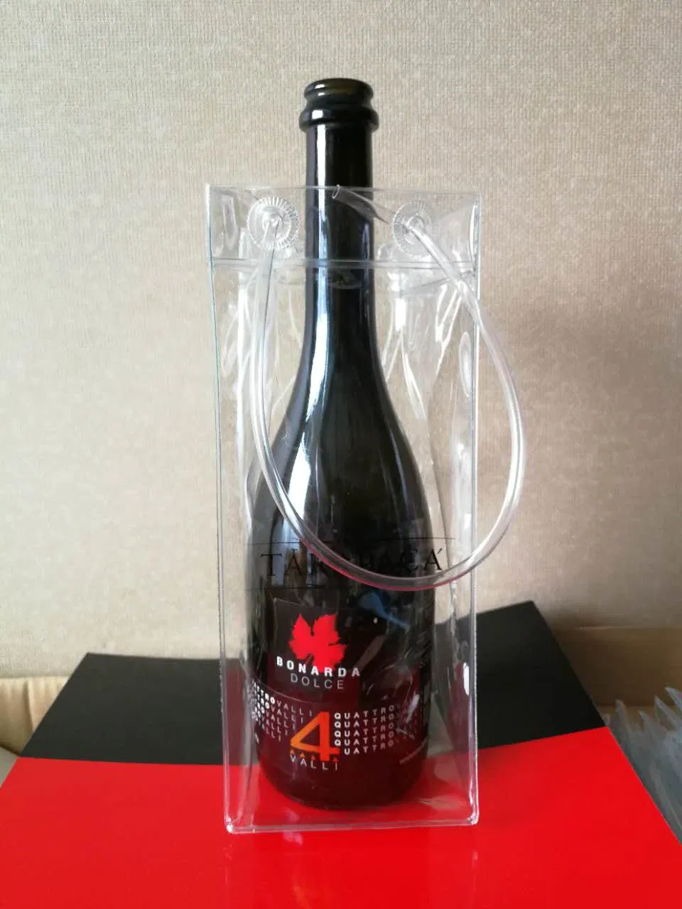 Leakproof Portable Collapsible Clear PVC Ice Cooler Wine Carrier Bag