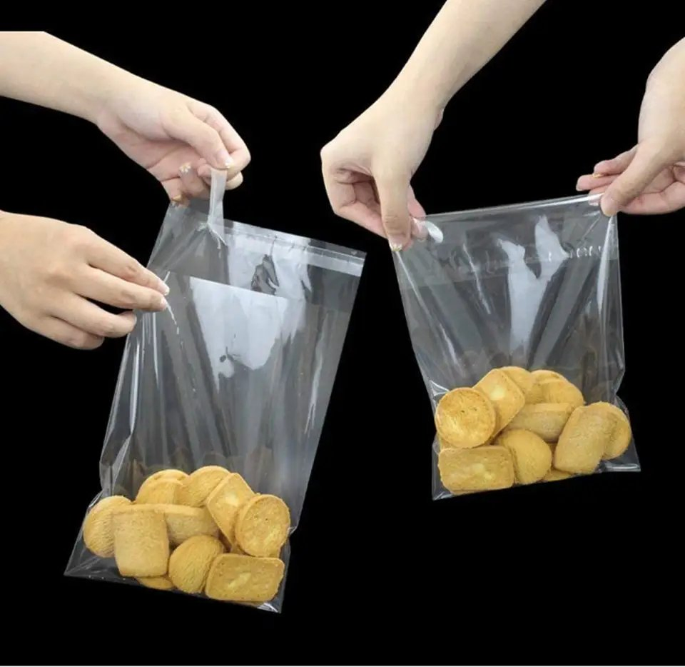 Customized Self Adhesive Plastic Candy Chocolate Gift Packaging Transparent Bags