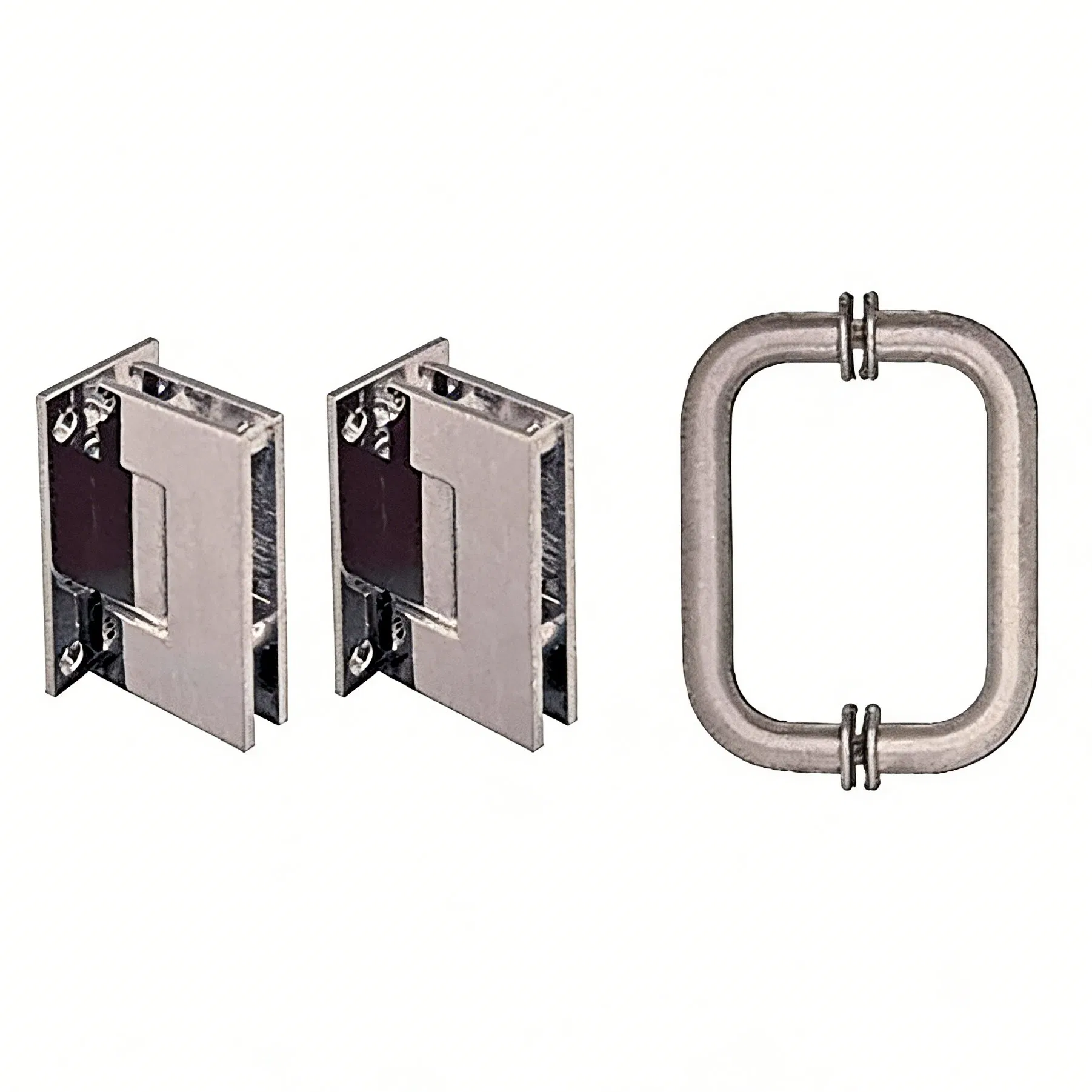 Modern Brushed Nickel Shower Door Hardware Set for Hotel Bathrooms