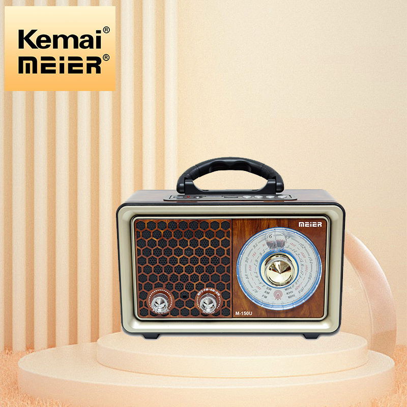 Retro Multi Band Wooden Rechargeable Radio with Portable Radio Wireless USB MP3 Radio