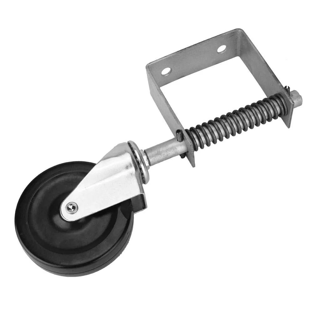 Universal Mount Solid Rubber Tire Spring-Loaded Gate Caster