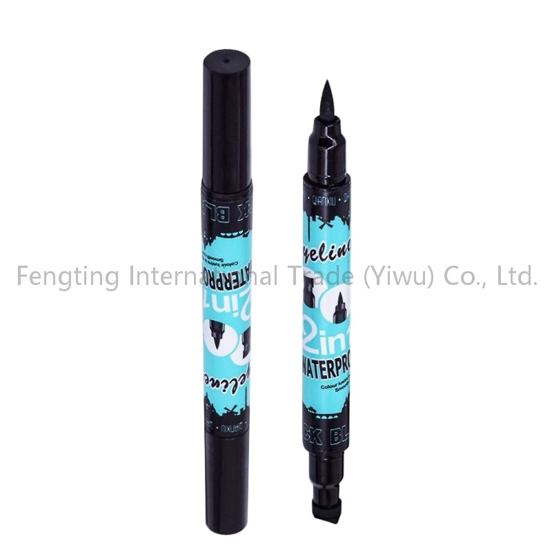 2 in 1 Waterproof Black Gel Eyeliner Pencil Stamp 48 Hours Long Lasting Eye Pen Private Label