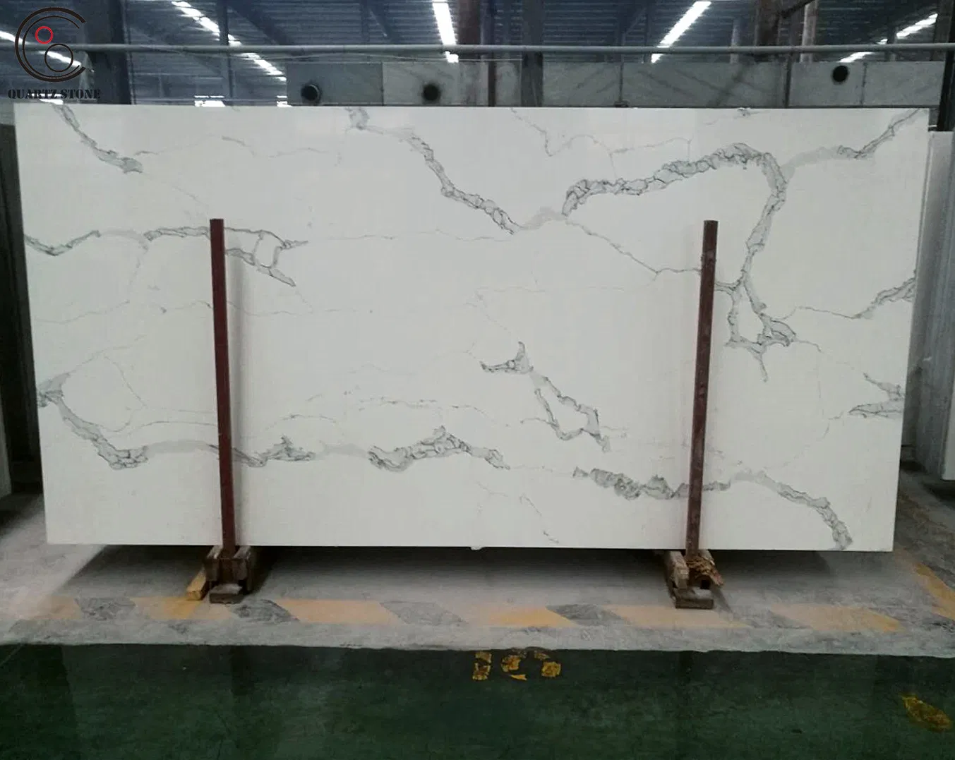 Calacatta Quartz Stone with Gold Veins White Quartz Stone Countertops Slabs