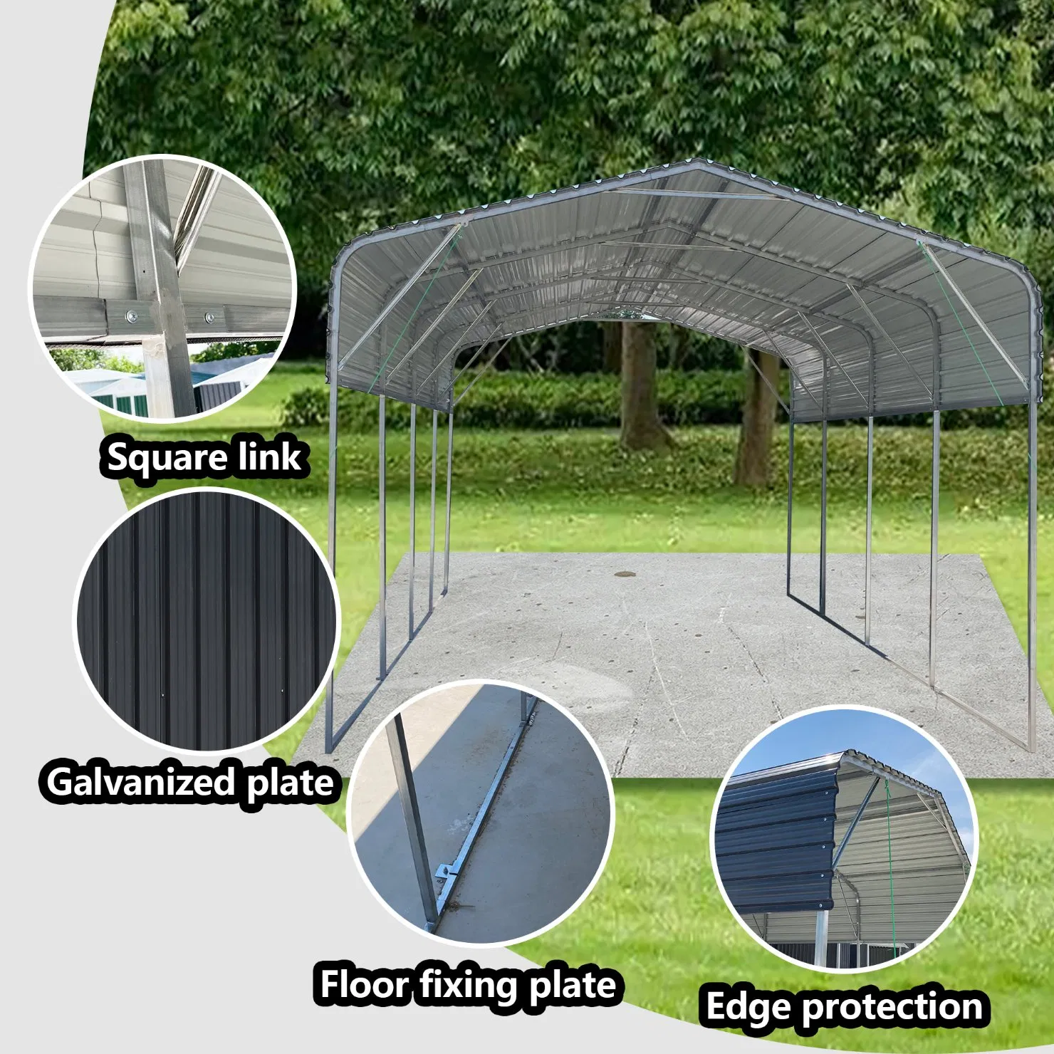 Made in China Durable Custom Carports for Car Parking 11X19 Feet