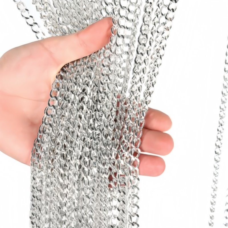 Manufacturer Chain Link Curtain Mesh Chain Link Curtain Drapery Decorative Aluminium Metal Chain Link Shower Curtain