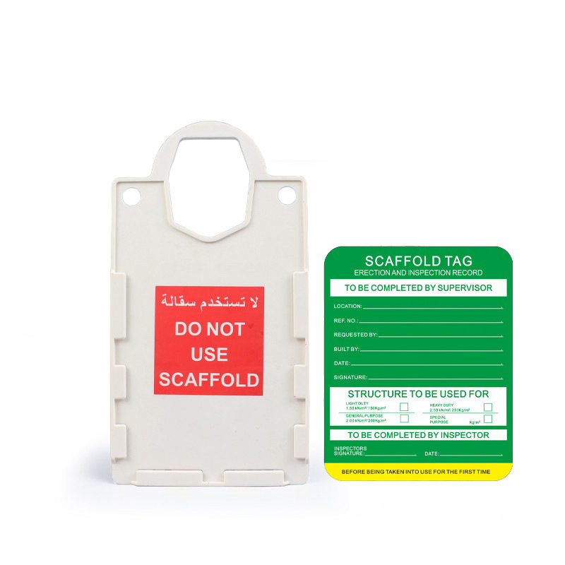Plastic Scaffolding Security Accident Tag Inspect White Scaffold Tag Holder