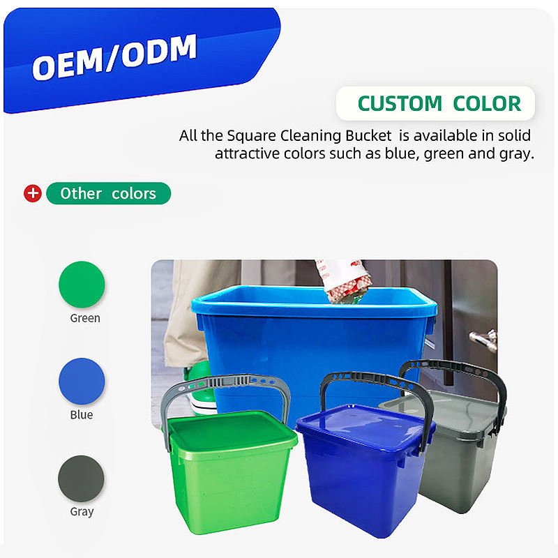 Custom Water Bucket Square Wash Plastic Buckets for Cleaning Bucket