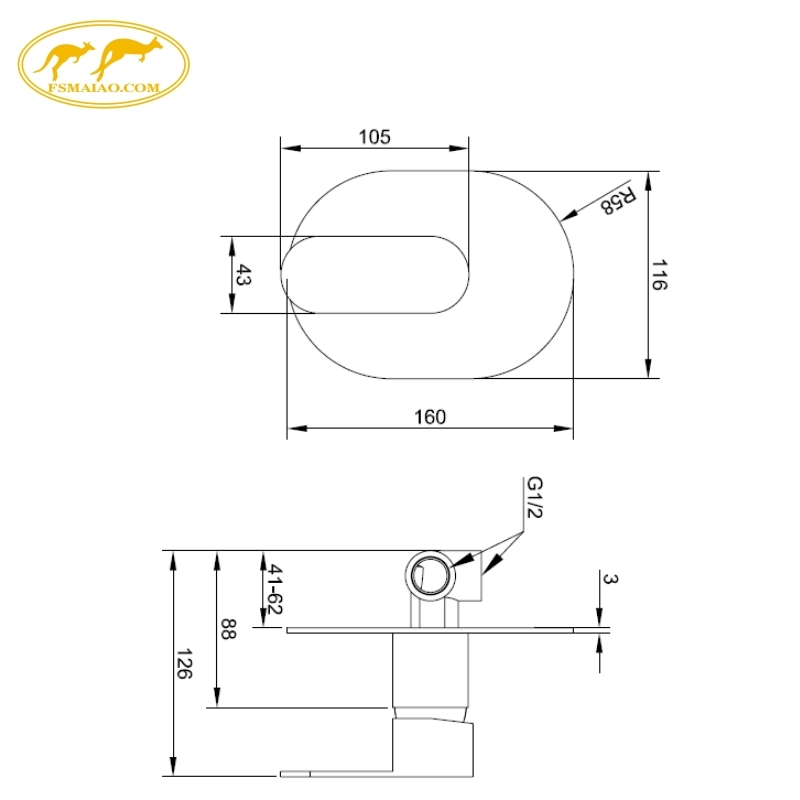 Sanitary Ware Bathroom Accessories High-Pressure Resistant Thick panel Shower Mixer