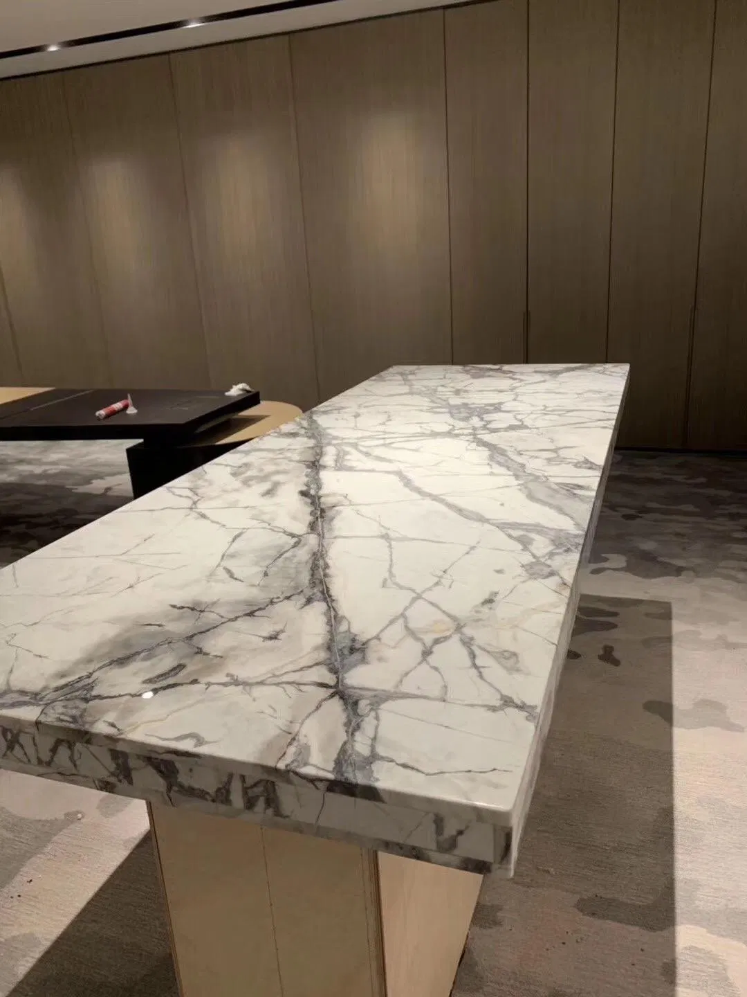 Natural Cote D Azur Marble Slab, White Marble with Grey Veins