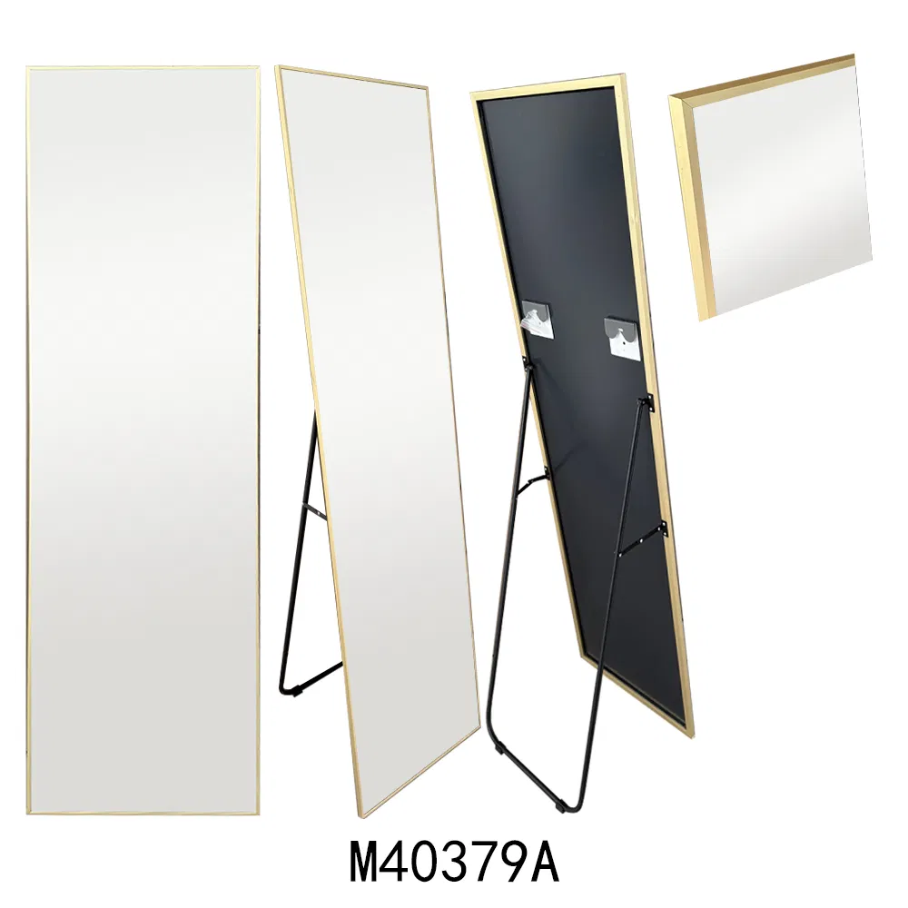 Customized Full Length Gold Aluminum Alloy Frame Home Decoration Arch Metal Stand Dressing Mirror