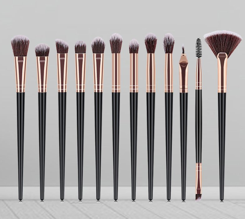 12PCS Eye Makeup Brush Set Manufacturer Three Colors Makeup Blending Brush Eyeshadow Eyeliner Eyebrow Brush Overstock Makeup Brush Set