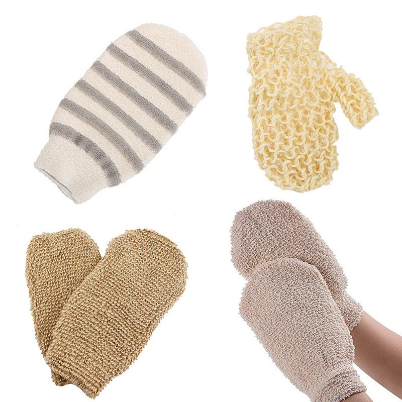 Natural Fiber Loofah Face Glove Sponge Scrubber Remove Dead Skin Bath Body Exfoliating Glove Mitt