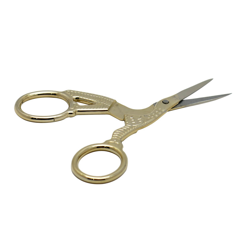 3.0*3.5inch Golden Crane Shape Stainless Steel Eyebrow & Nose Hair Manicure Cuticle Scissors