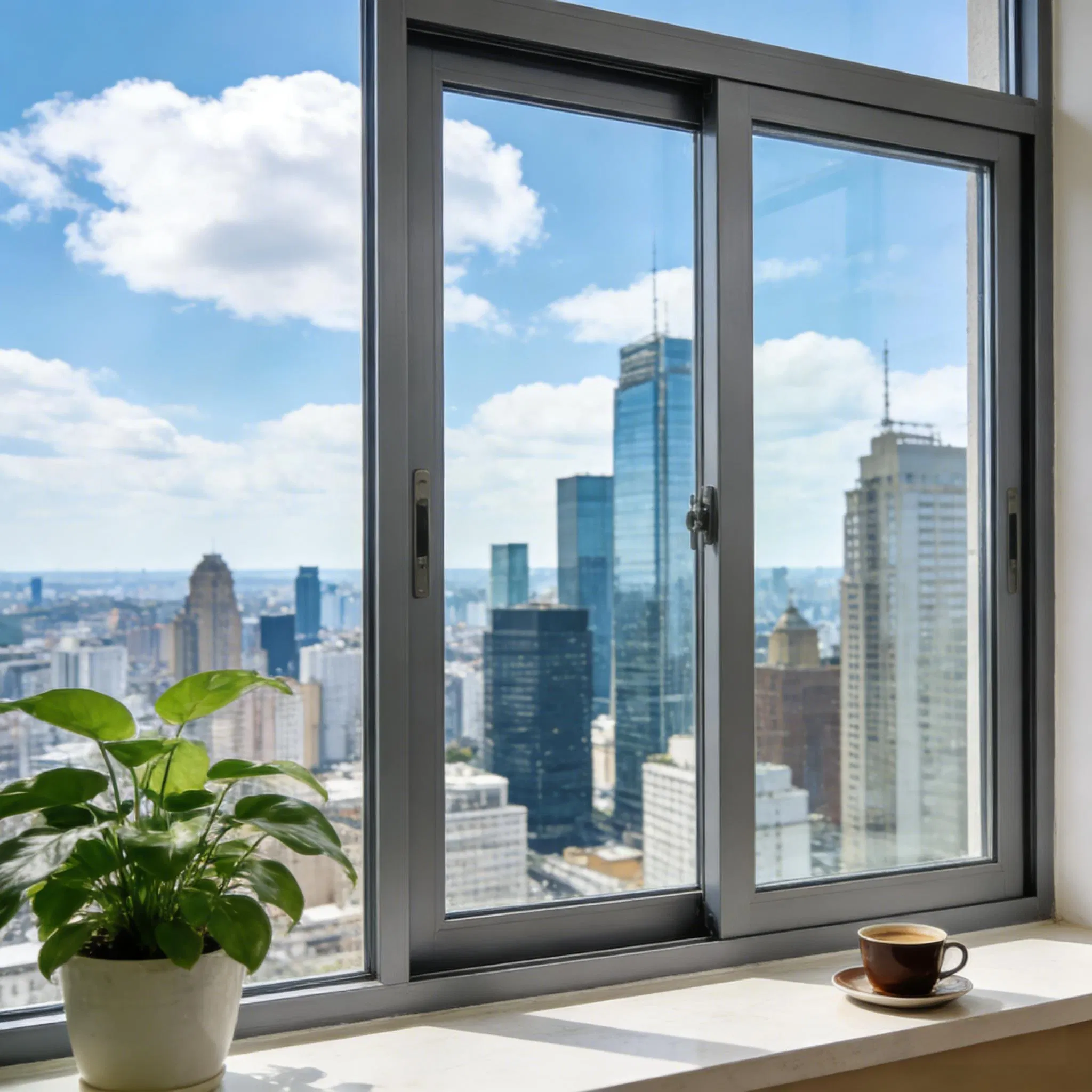 High-Quality 6061-T6 Aluminum Sliding Window with Anodized Surface