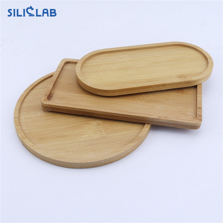 Custom Sized Oval Round Wooden Serving Platter Bamboo Rolling Tray