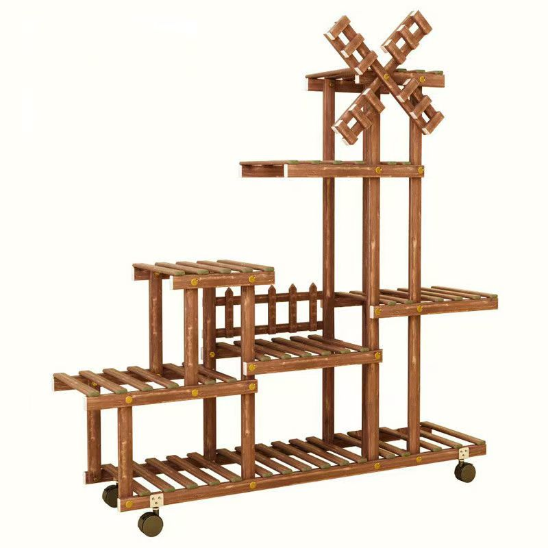 Bulk Custom Tropical Style Outdoor Folding Wooden Flower Stand Shelf