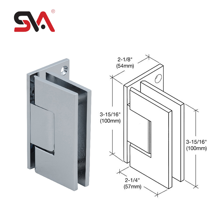 90 Degree Wall Mount Offset Back Plate Bathroom Shower Room Glass Hinge