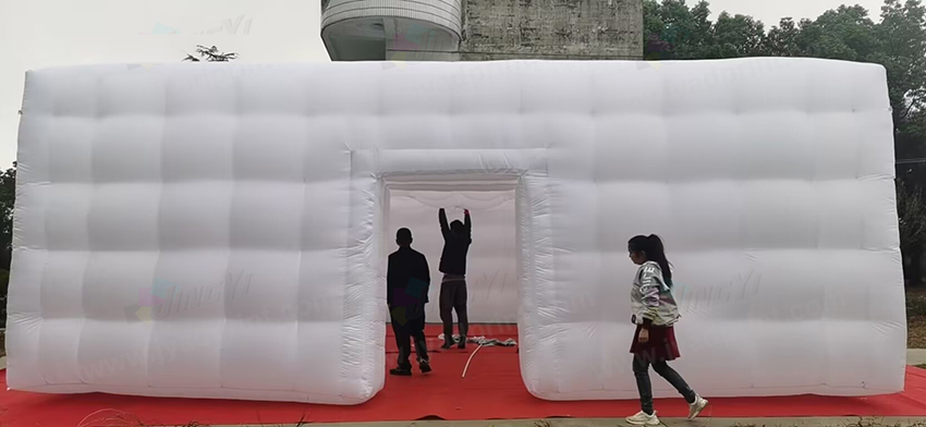 Custom Cheap Outdoor White 420D Oxford Fabric Party Event Inflatable Air Tent Igloo with LED lights