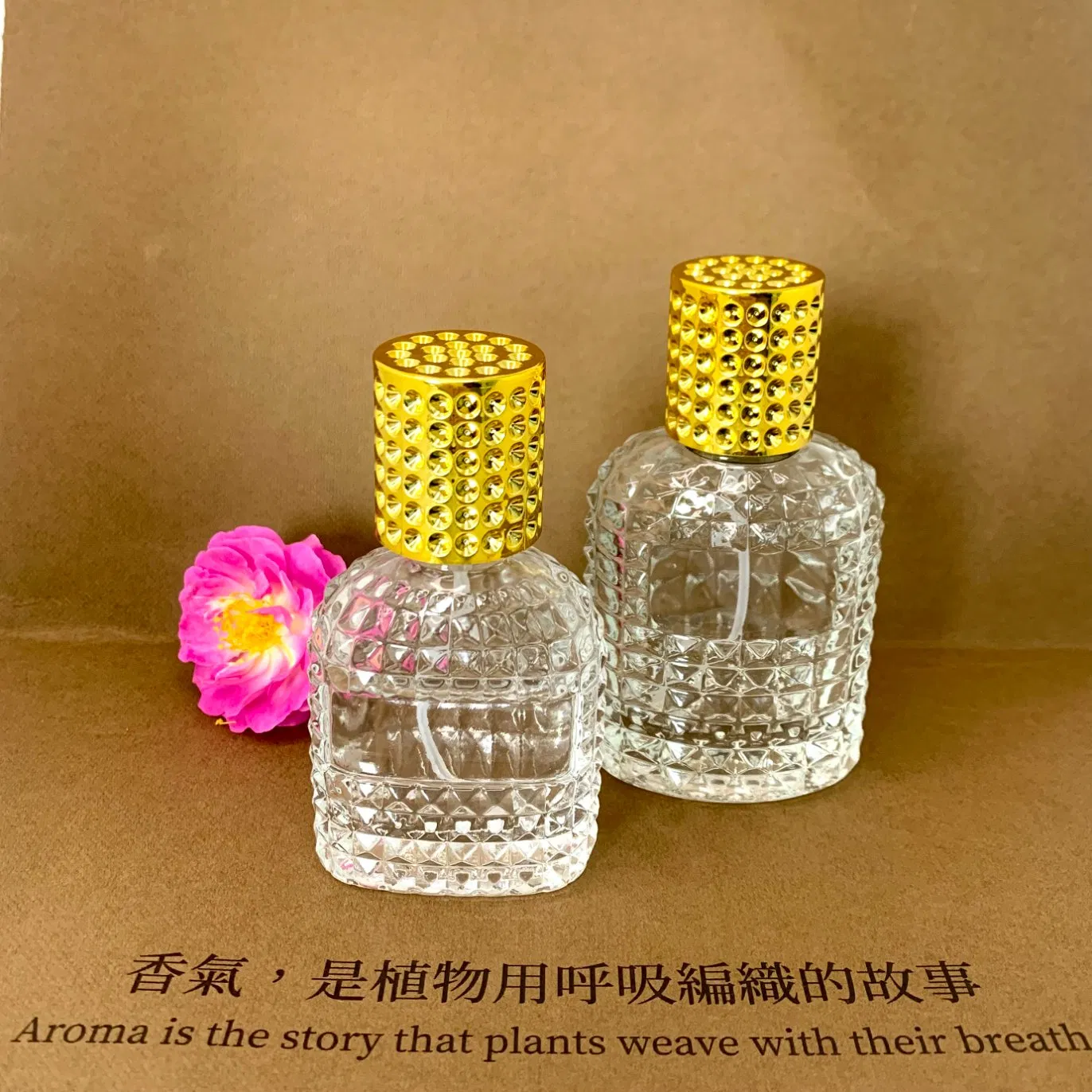Refillable 30ml/50ml Fragrance Cologne Perfume Bottle with Aluminum Sprayer Pump & Cap